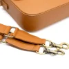 chic camel crossbody leather strap detail