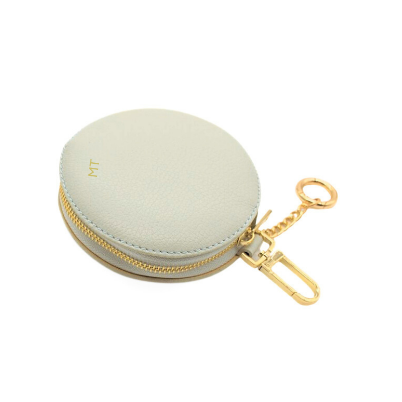 circle mint leather coin purse gold personalization