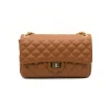 classic m camel shoulder leather bag front