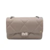 classy m shoulder leather bag taupe gold personalization