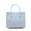 emma blue leather handbag silver personalization