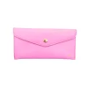 katy pink card holder leather wallet gold personalization