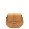 loop camel leather shoulder bag gold personalization