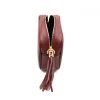 bb burgundy leather crossbody bag interior zip