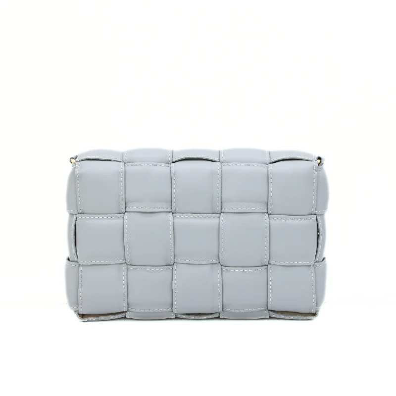 Braid Blue Crossbody Leather Bag back Braid Blue Crossbody Leather Bag back