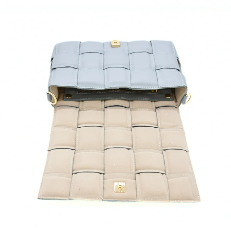 Braid Blue Crossbody Leather Bag details Braid Blue Crossbody Leather Bag details