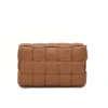 Braid Camel Crossbody Leather Bag back Braid Camel Crossbody Leather Bag back