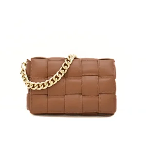 Braid Camel Crossbody Leather Bag Braid Camel Crossbody Leather Bag gold strap