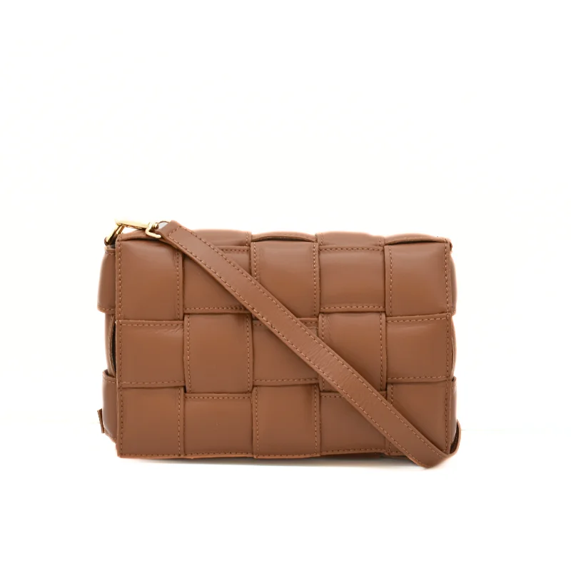 Braid Camel Crossbody Leather Bag leather strap Braid Camel Crossbody Leather Bag leather strap