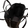 mag suede dark brown leather handbag interior