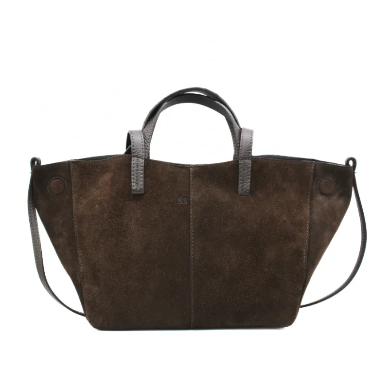 mag brown suede bag personalized