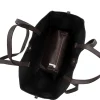 mag suede dark brown leather handbag interior