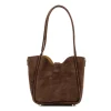 Parfait brown suede tote bag back