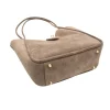 Parfait taupe suede tote bag bottom