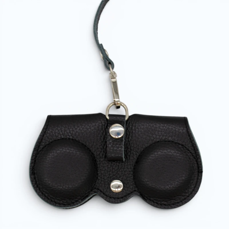 black leather sunflasses case back