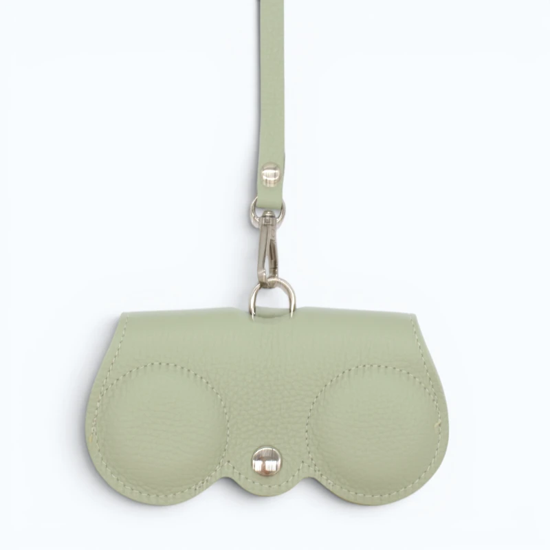 Owl Mint Leather Sunglasses Case