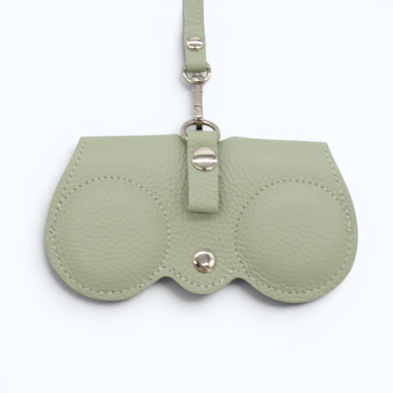 Owl Mint Leather Sunglasses Case back