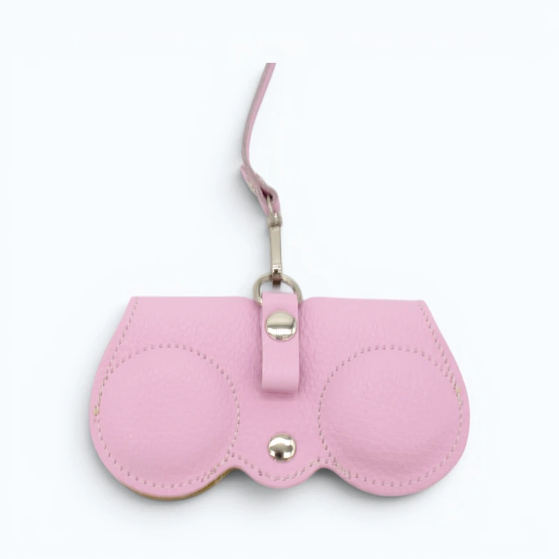 Owl Pink Leather Sunglasses Case back