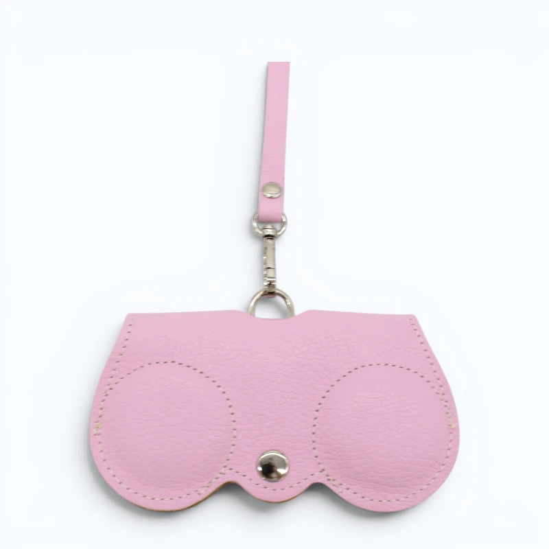 Owl Pink Leather Sunglasses Case
