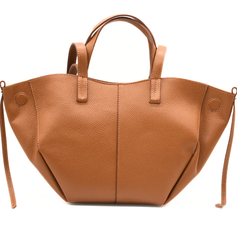 Mag Camel Leather Handbag front Mag Camel Leather Handbag front