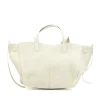 Mag Suede White Leather Handbag