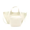 Mag Suede White Leather Handbag interior