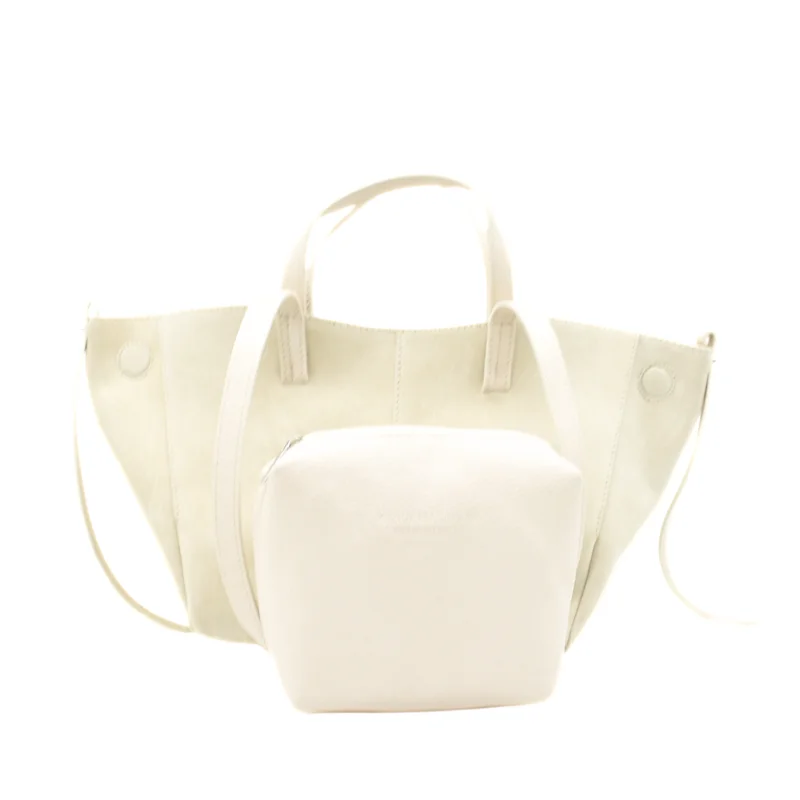 Mag Suede White Leather Handbag interior Mag Suede White Leather Handbag interior
