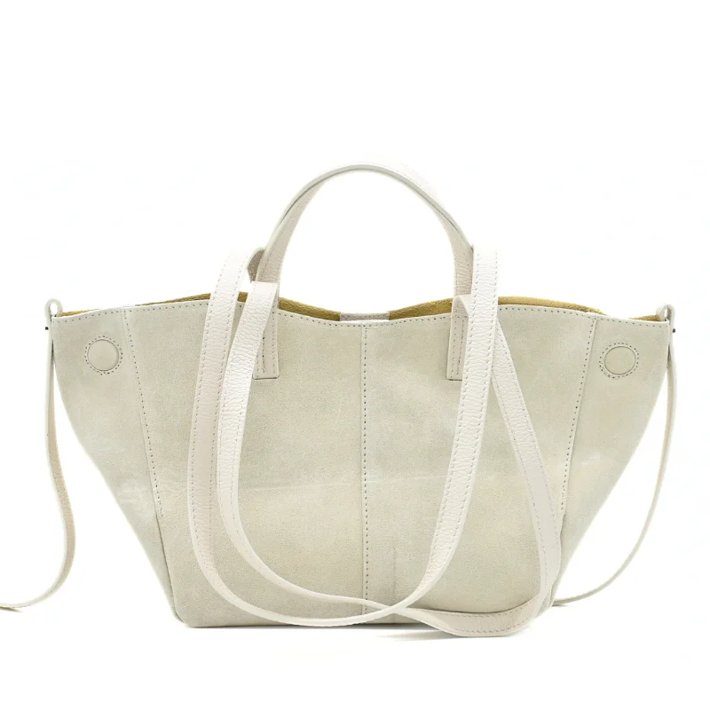 Mag Suede White Leather Handbag straps Mag Suede White Leather Handbag straps