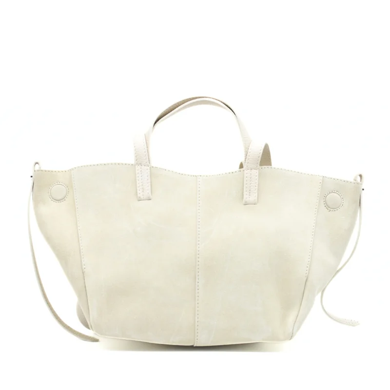 Mag Suede White Leather Handbag Mag Suede White Leather Handbag