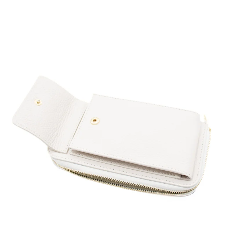 festival-leather-beige-crossbody-bag-phone-case Festival leather crossbody bag interior detail