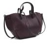 mag burgundy leather handbag side