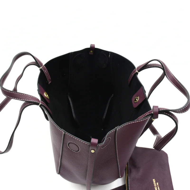 mag burgundy leather woman interior no bag