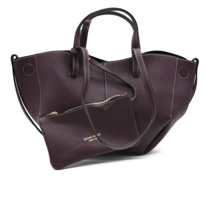 mag burgundy leather woman front interior bag