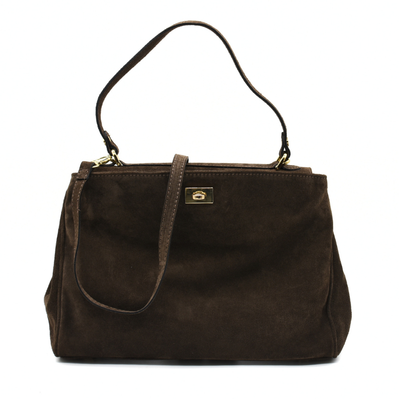 pure chocolate suede leather handbag strap