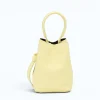Flow butter yellow leather handbag  closed front