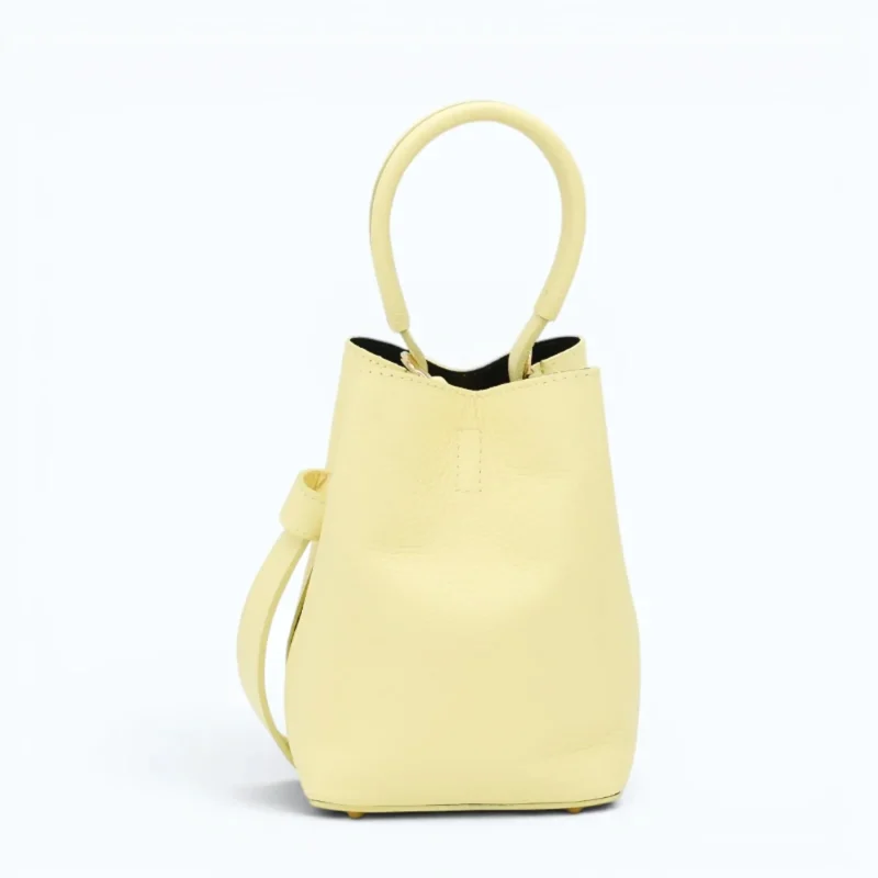 Flow butter yellow leather handbag  closed front