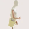 Flow butter yellow leather handbag  crossbody style