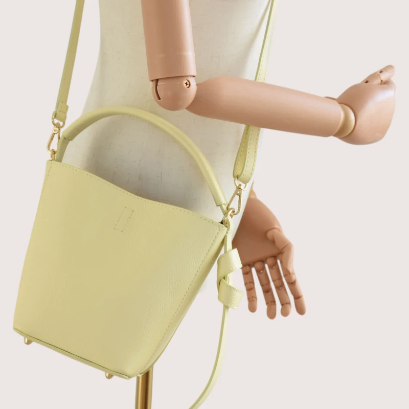 Flow butter yellow leather handbag  crossbody