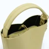 Flow butter yellow leather handbag  details