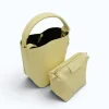 Flow butter yellow leather handbag interior