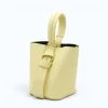 Flow butter yellow leather handbag  side detail2