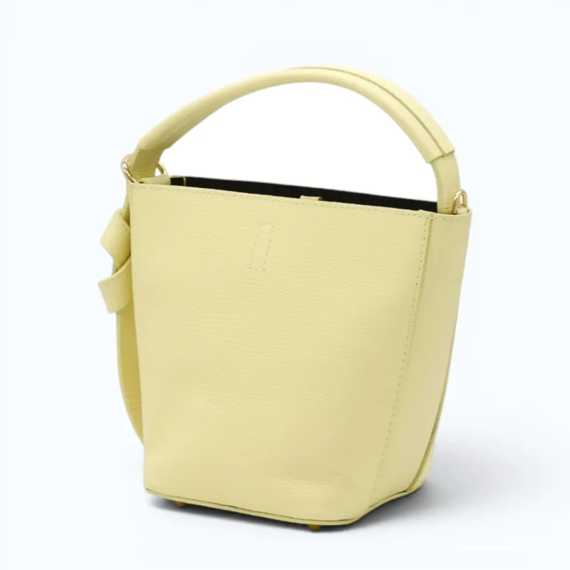 Flow butter yellow leather handbag  side2