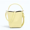 Flow butter yellow leather handbag  strap