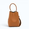 Flow Camel Leather Handbag closed