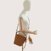 Flow Camel Leather Handbag crossbody