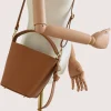 Flow Camel Leather Handbag crossbody details