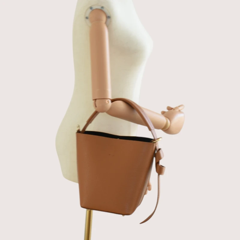 Flow Camel Leather Handbag hand