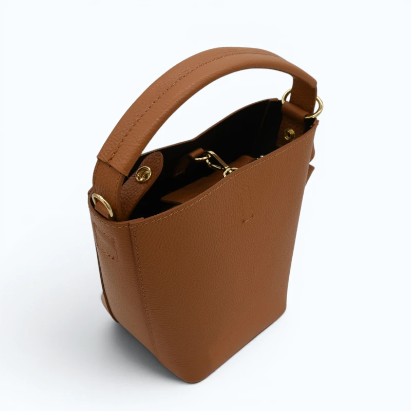 Flow Camel Leather Handbag interior