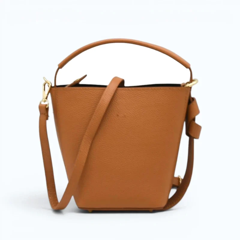 Flow Camel Leather Handbag strap