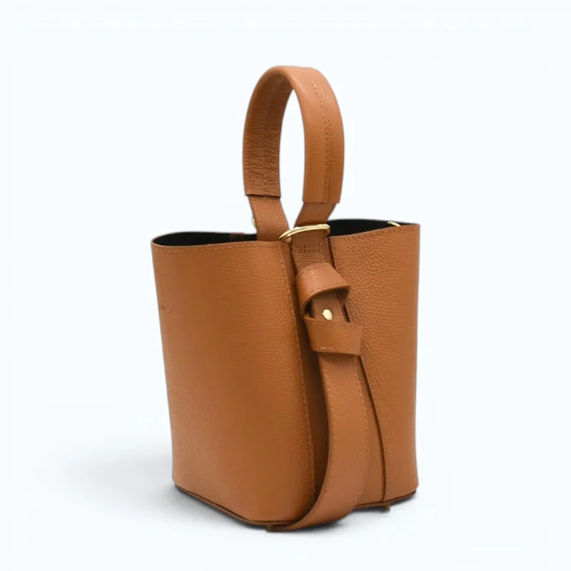 Flow Camel Leather Handbag style2 right side